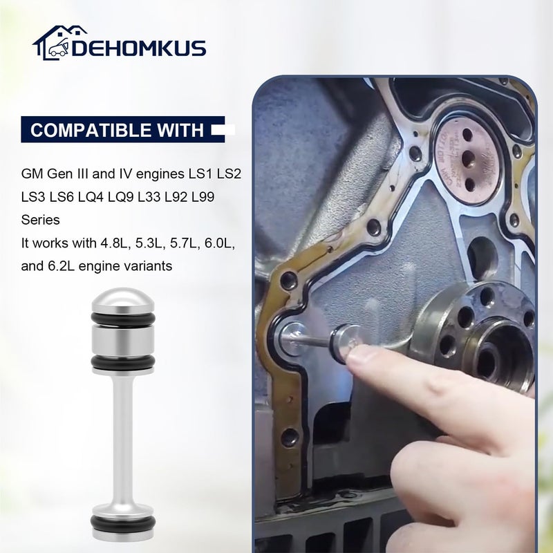 DEHOMKUS LS Barbell Oil Diverter Fits for GM Gen III & IV LS1 LS2 LS3 LQ4 LQ9 L33 L99 5.3L 5.7L 6.0L 6.2L, 12573460 LS Billet Rear Galley Plug Barbell Oil Diverter 6061-T6 Aluminum Alloy Material - Image 3